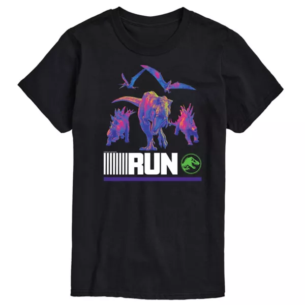 

Мужская футболка Jurassic World Run с инфракрасной графикой динозавров Licensed Character, черный