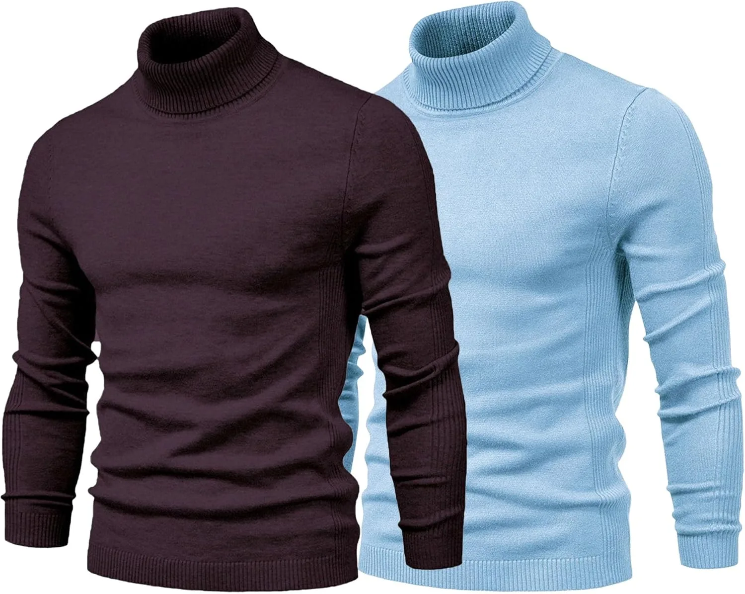 

2 упаковки мужских облегающих вязаных свитеров с длинным рукавом QOAAIE