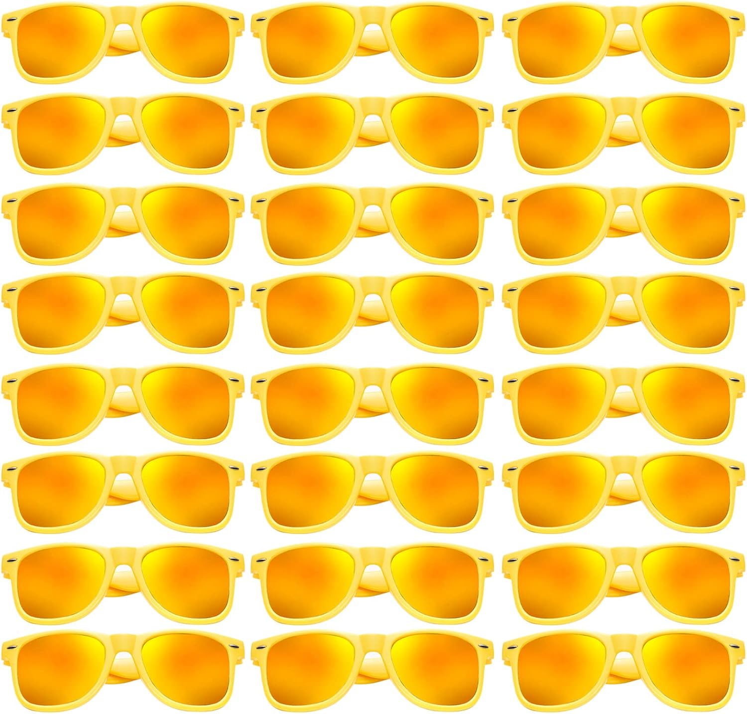 

Оптовая продажа 12/24 разноцветных солнцезащитных очков с зеркальным покрытием, неоновые солнцезащитные очки в стиле 80-х/90-х, сувениры для вечеринок, унисекс Geopty, 24 Yellow