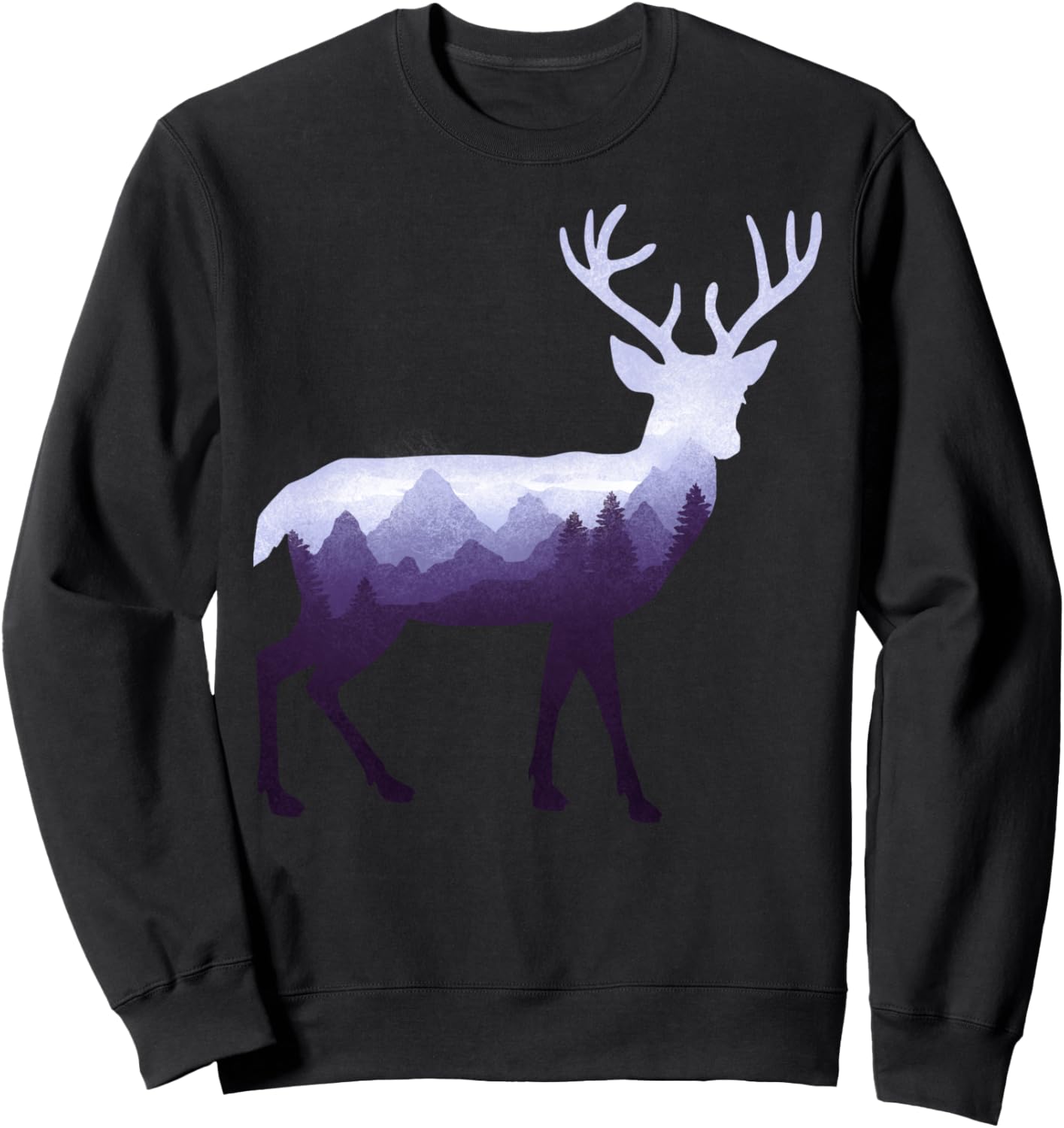 

Толстовка с изображением оленя, лося, олененка, животного, дикой природы, художественный графический принт Dramabite, черный