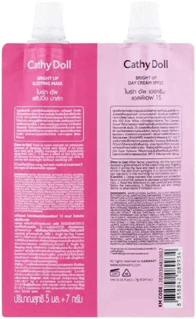 Набор для ухода за кожей лица Cathy Doll Bright-Up Sleeping Mask/Day Cream 5 мл + 7 г — фото 2