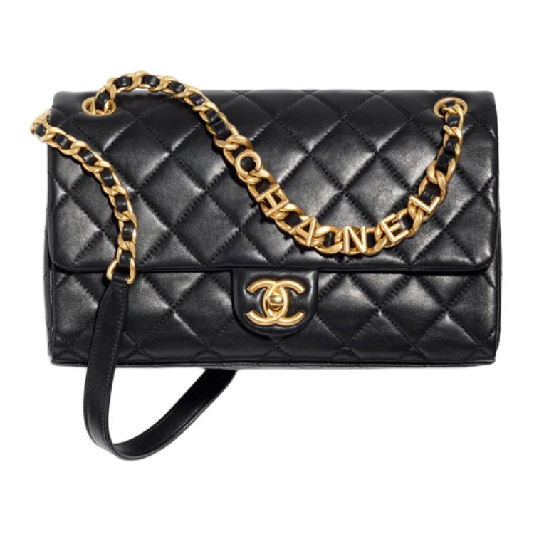 

Сумка через плечо Chanel из черной ягнячьей кожи с клапаном