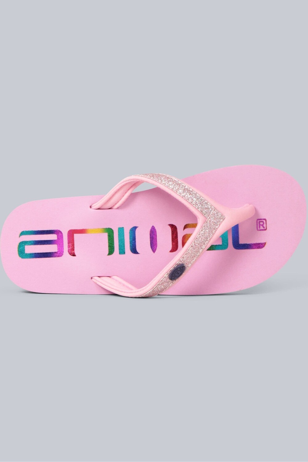 

Розовые шлепанцы с блестящим логотипом Animal, розовый