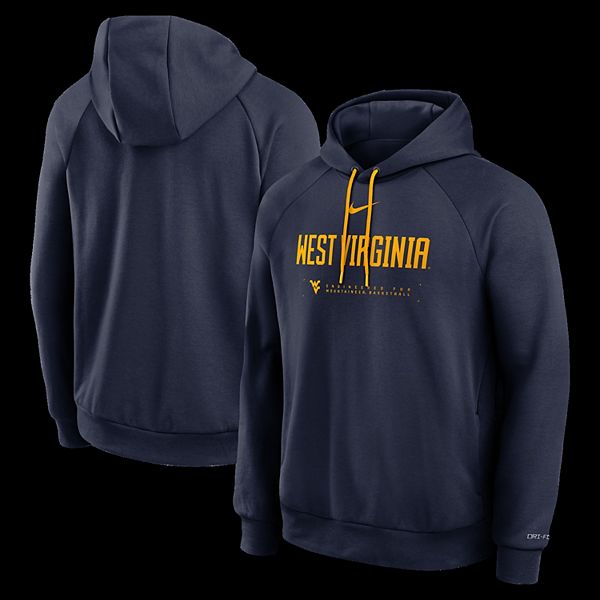 Мужская худи navy west virginia mountaineers 2025 courtside basketball practice raglan dri-fit Nike — фото 2