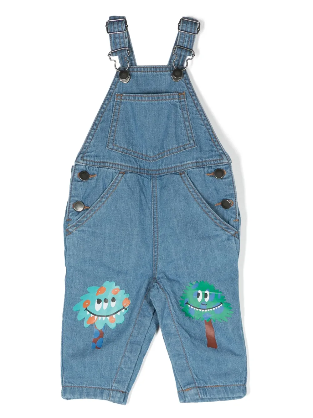 

Джинсовый комбинезон с графичным принтом Stella McCartney Kids, синий