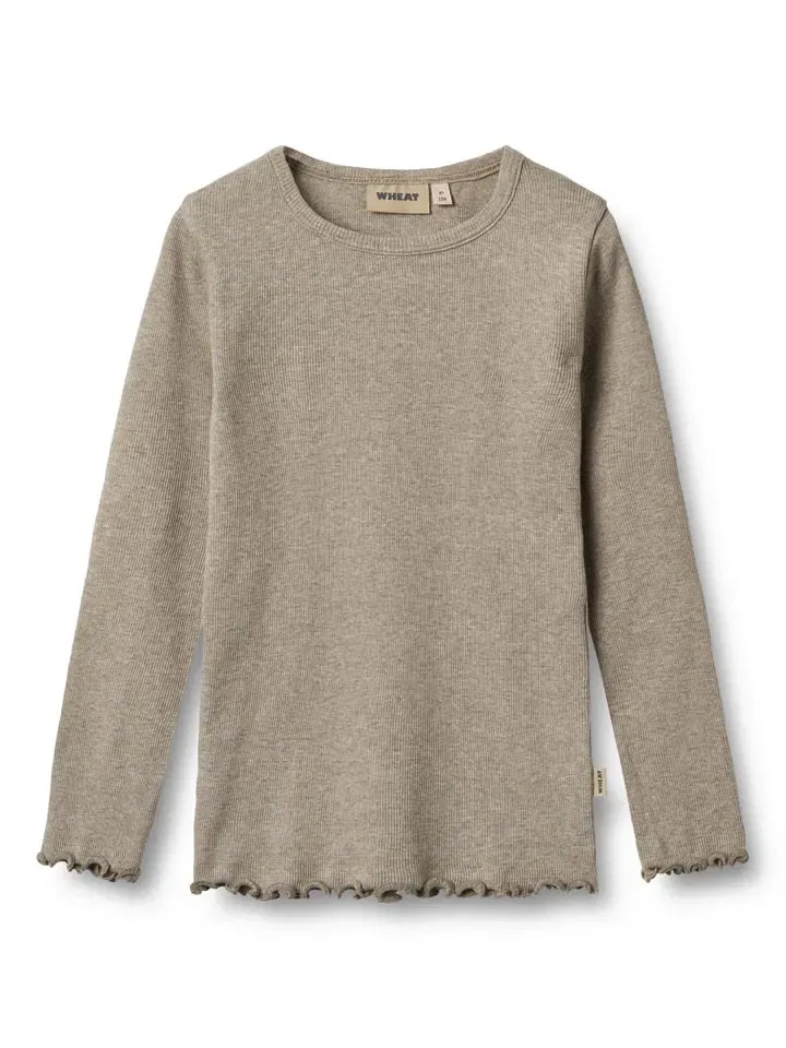 Лонгслив из органического хлопка, Wheat, taupe