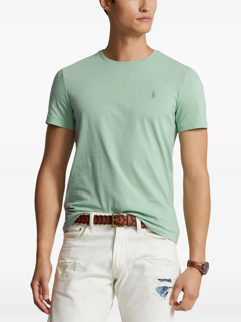 Футболка с вышивкой Polo Pony POLO RALPH LAUREN, зеленый — фото 3