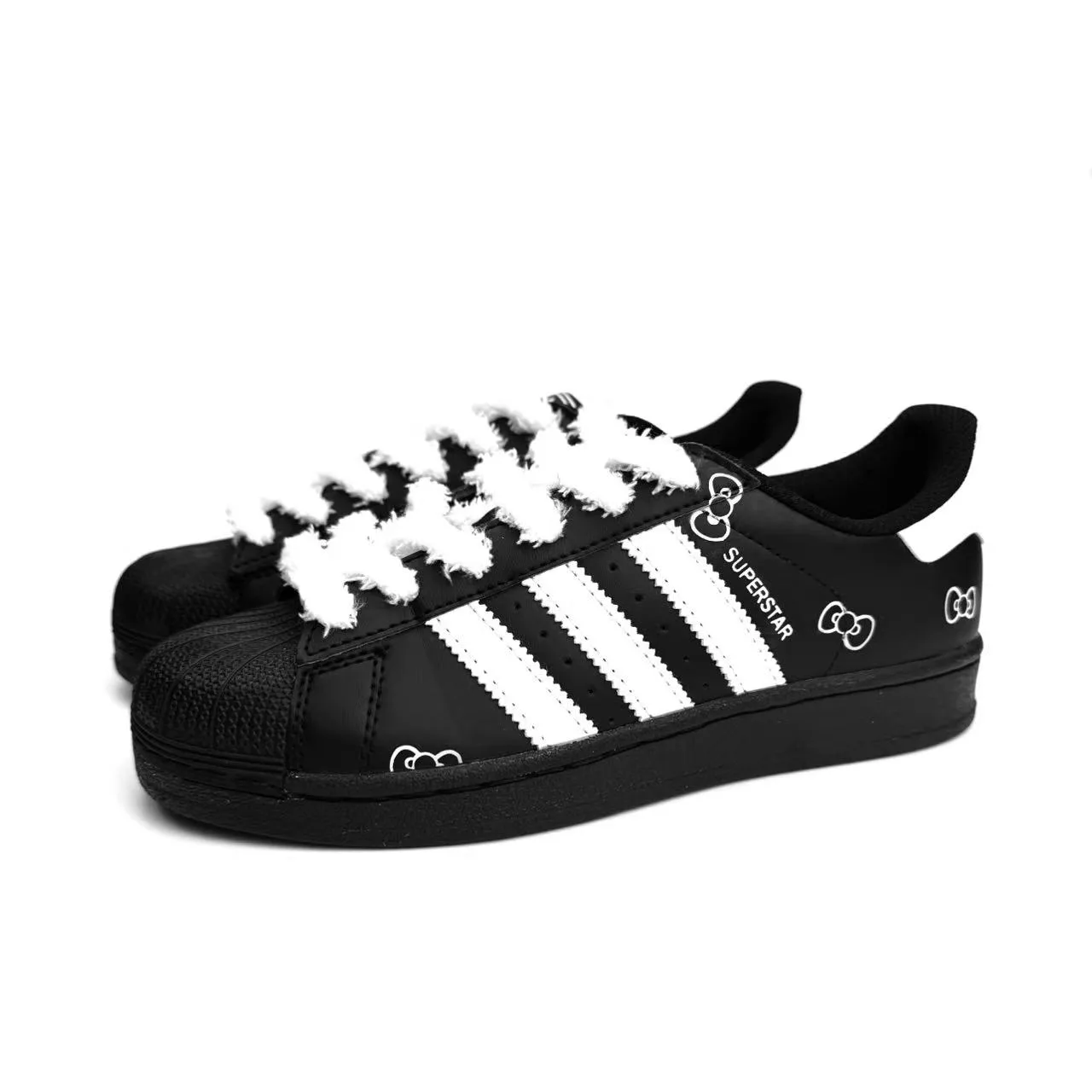 Adidas Originals Кроссовки для скейтбординга Superstar 2 Sniper Butterfly Leather Low top детские черные — фото 4
