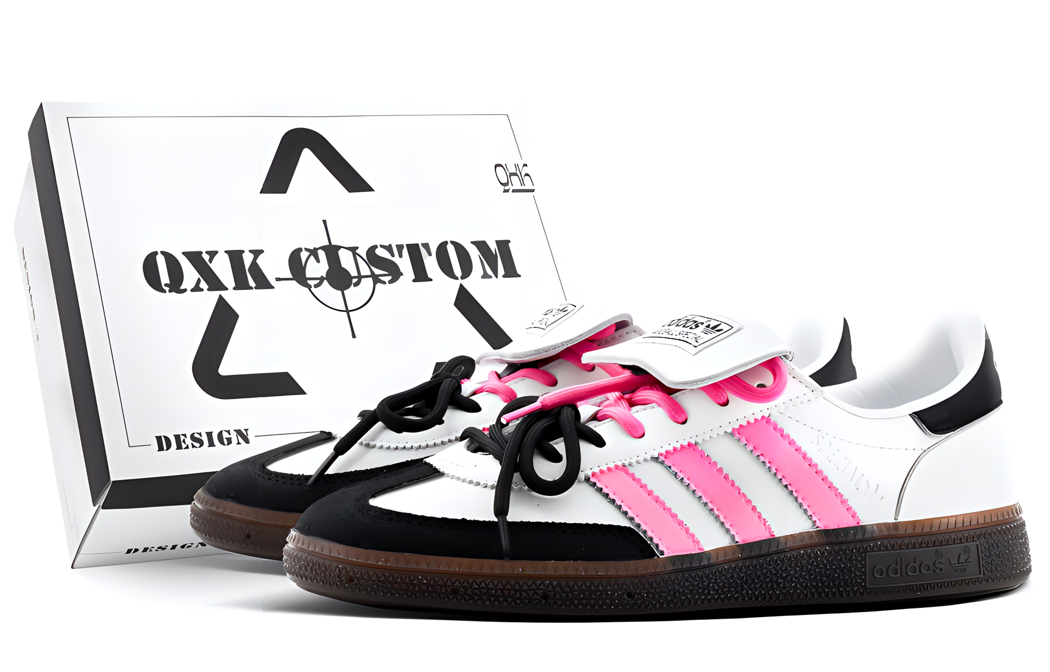 

Adidas Originals Кроссовки для скейтбординга HANDBALL SPEZIAL, износостойкие, розовые, низкие, мужские, розовые, белые
