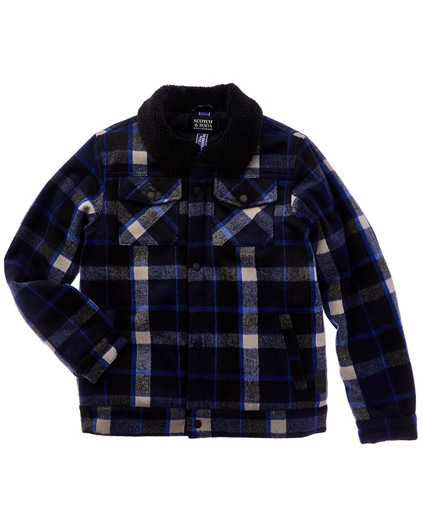 

Скотч энд Сода куртка-тракер из шерстяной смеси SCOTCH & SODA, синий