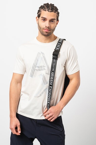 

Футболка с увеличенным логотипом ARMANI EXCHANGE, кремовый