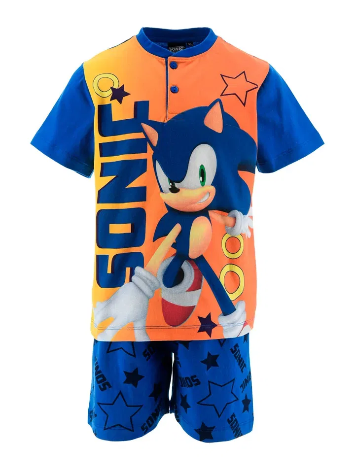 Пижама с принтом Sonic, хлопок, синий/оранжевый