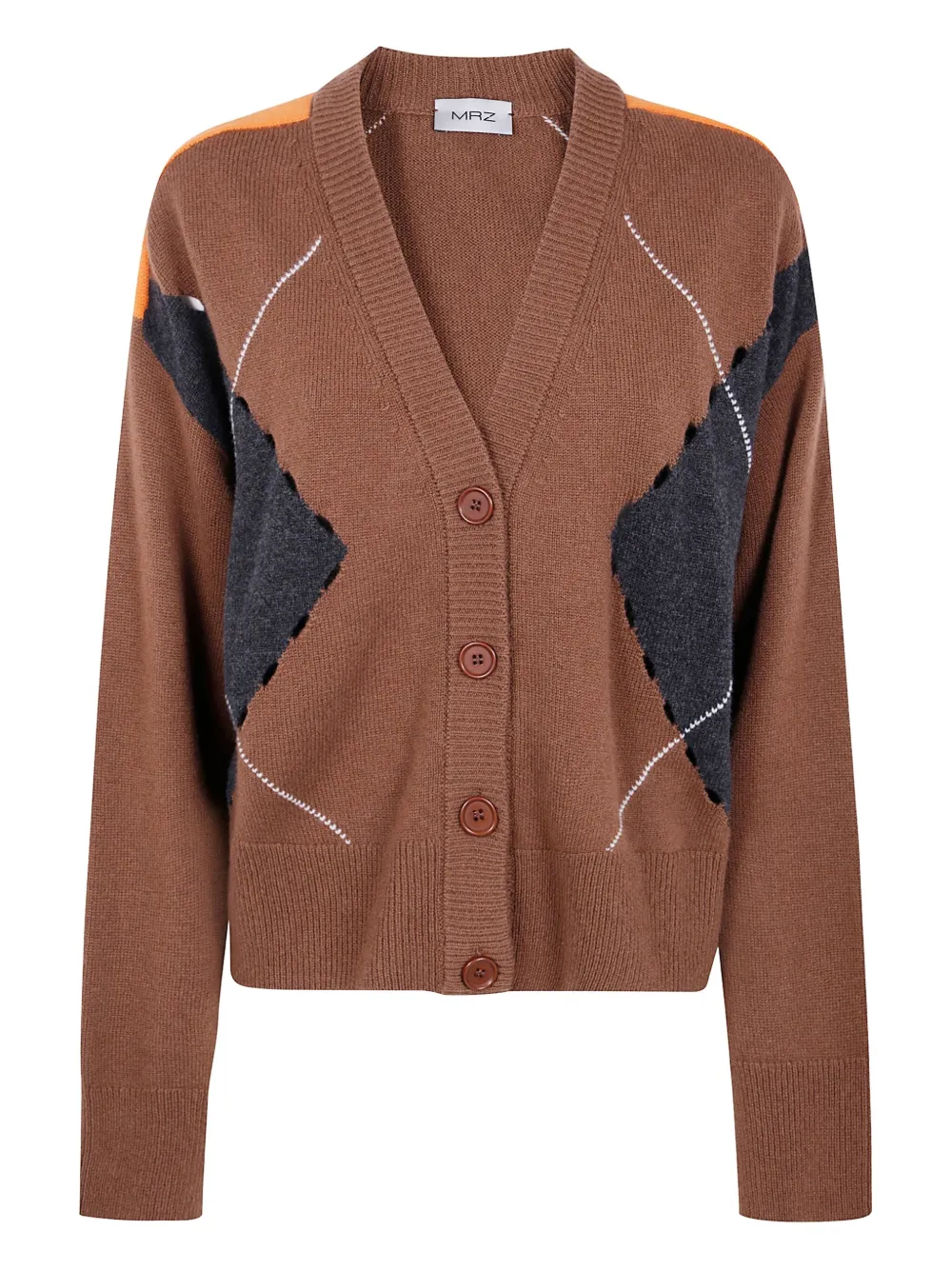 

Кардиган с узором "аргайл" Mrz, коричневый