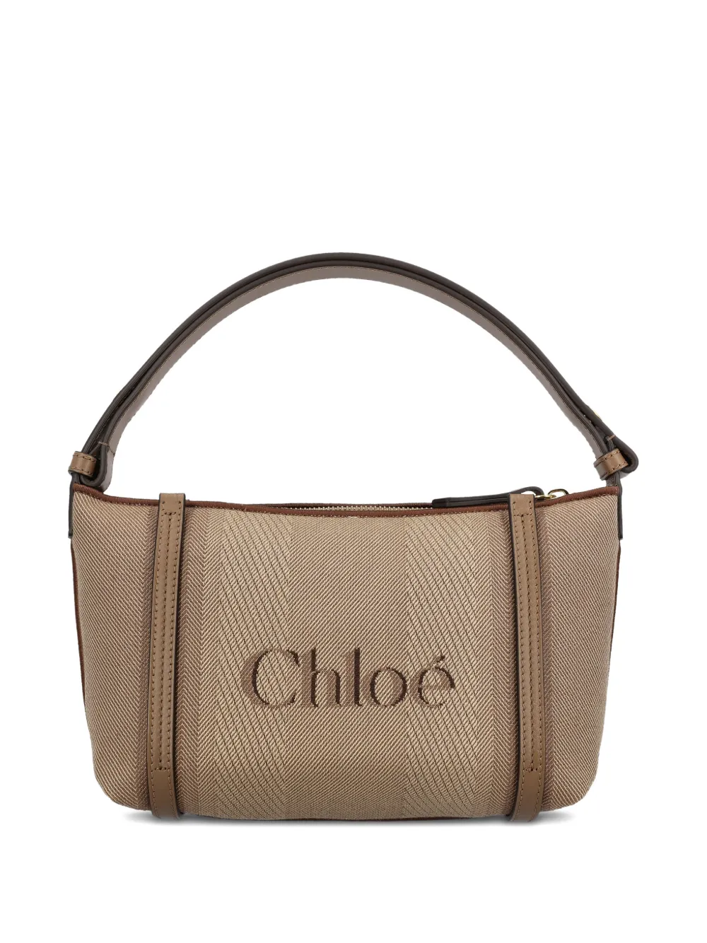 Сумка-тоут с тиснением логотипа Carry Chloé, нейтральный — фото 3