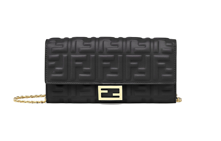 

FENDI Сумка-багет из кожи наппа Baguette, сумка через плечо, обычная женская, черная