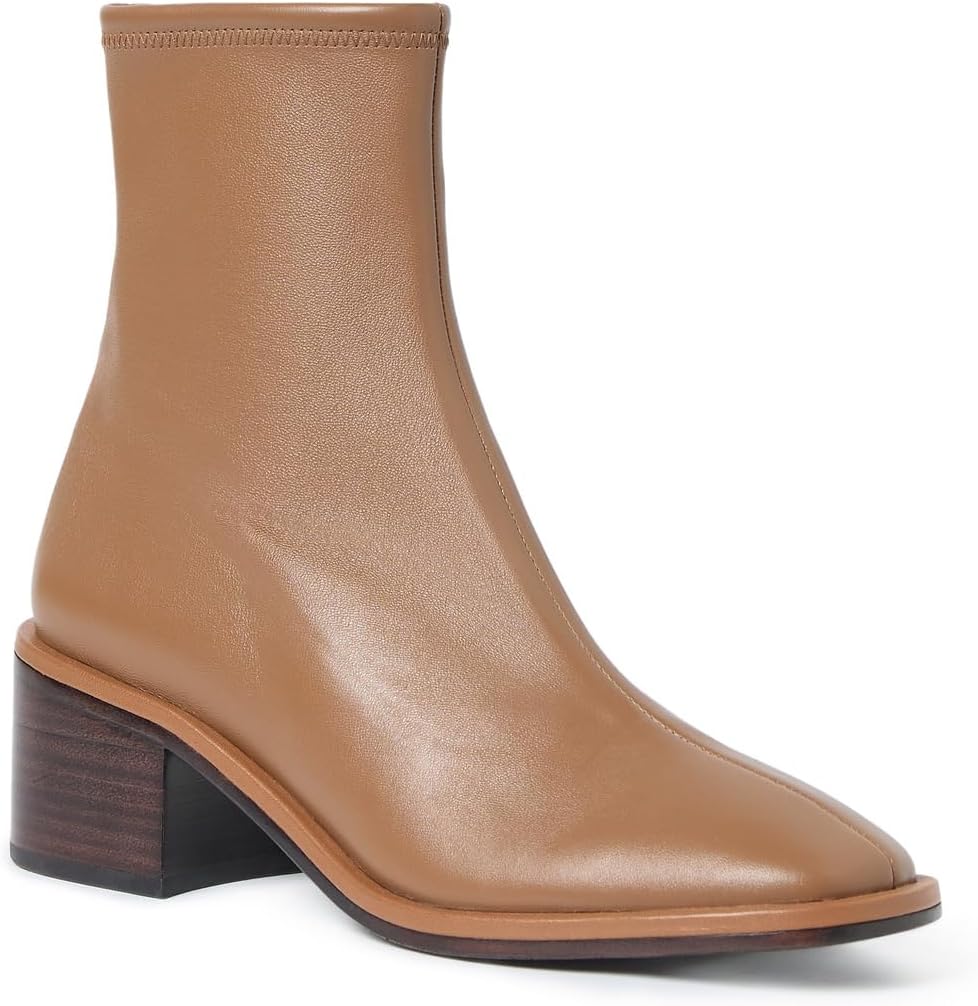Ботинки Loeffler Randall Roxy Stretch Ankle Bootie With Block Heel, цвет Safari — фото 4