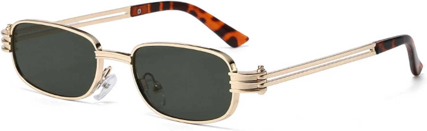 

Солнцезащитные очки Laureles Fashion Y2K для женщин и мужчин, прямоугольная металлическая оправа, для вождения, пляжа, вечеринки, защита от ультрафиолета UV400, C2