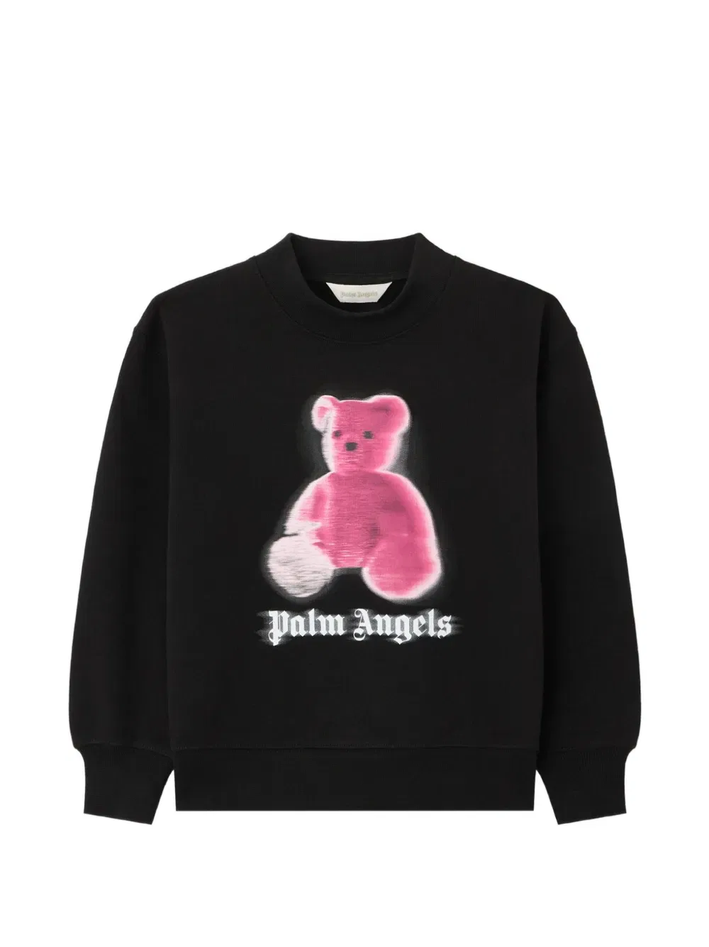Свитер с размытым логотипом медведя Palm Angels Kids, черный