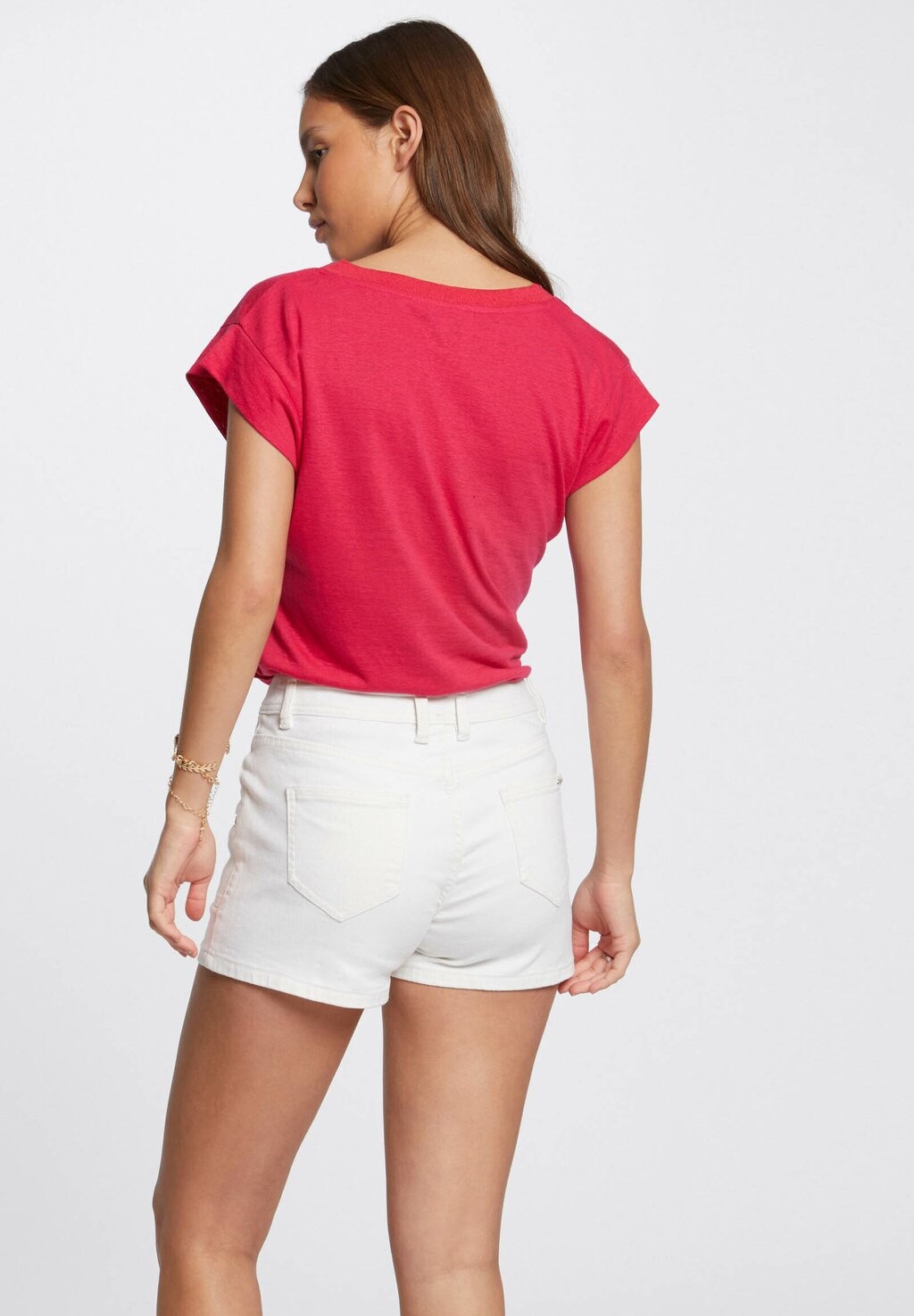 

Базовая футболка SHORT-SLEEVED WITH V-NECK Morgan, розовый