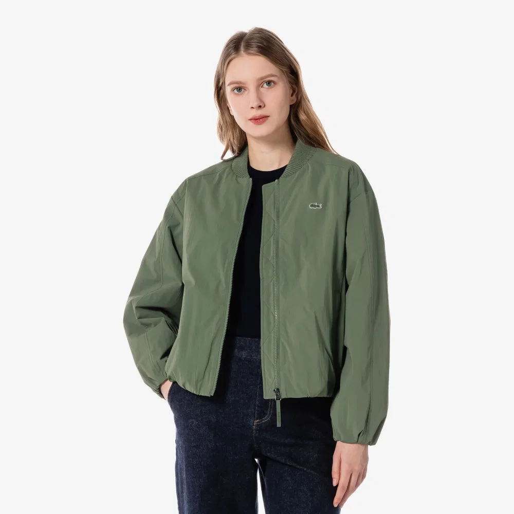 Джемпер-бомбер женский Lacoste, стеганый, хаки — фото 4