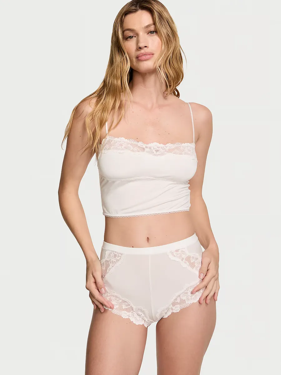 

Комплект майки с прямым вырезом из модала и кружевной отделкой Victoria'S Secret, белый