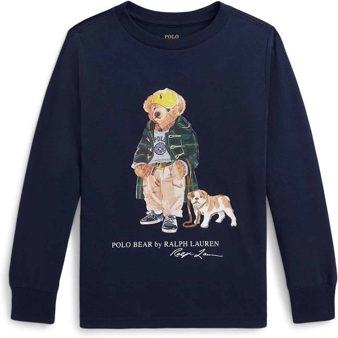 

Футболка Polo Ralph Lauren Kids Polo Bear Cotton Long-Sleeve Tee, цвет Refined Navy