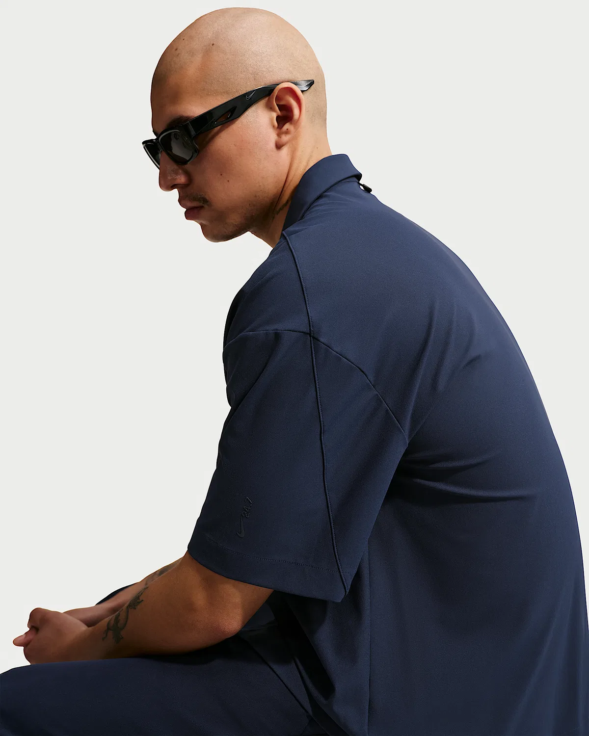 Мужская рубашка Dri-FIT UV на пуговицах Nike 24.7 PerfectStretch, Obsidian/Black/Dark Obsidian — фото 3