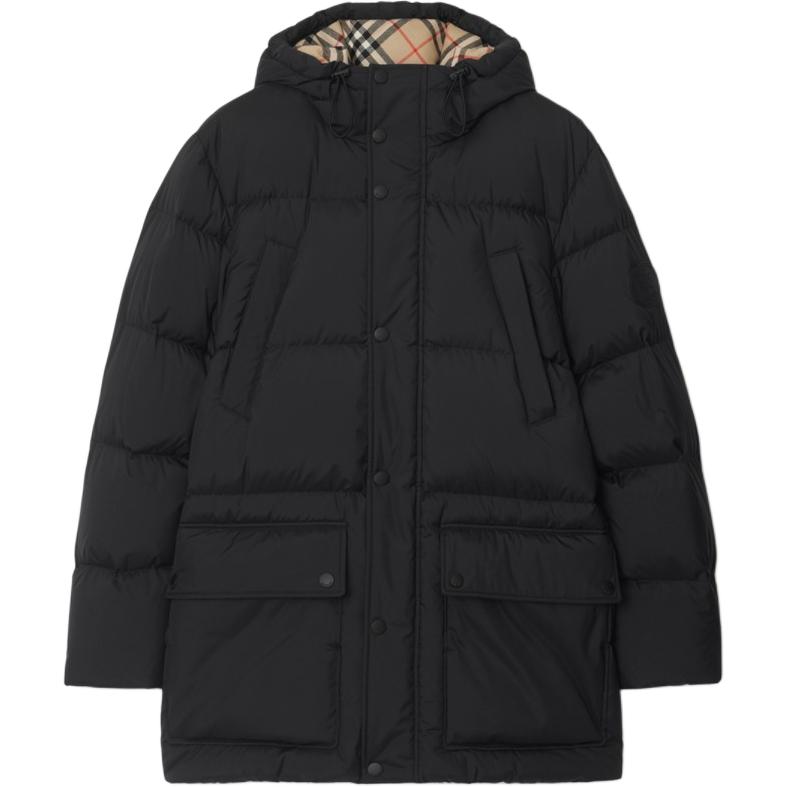 

Пуховик с рыцарским патчем Burberry, черный