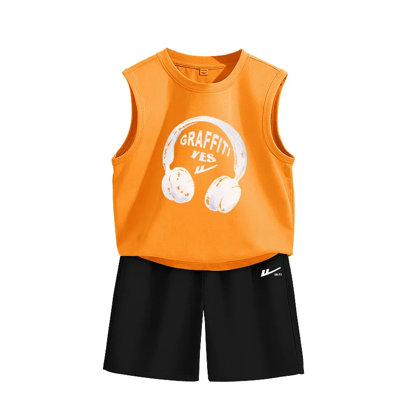 Детский спортивный костюм Casual для детей 3-7 лет WARRIOR, Orange/H Headphone-Black/H White Huili Small K