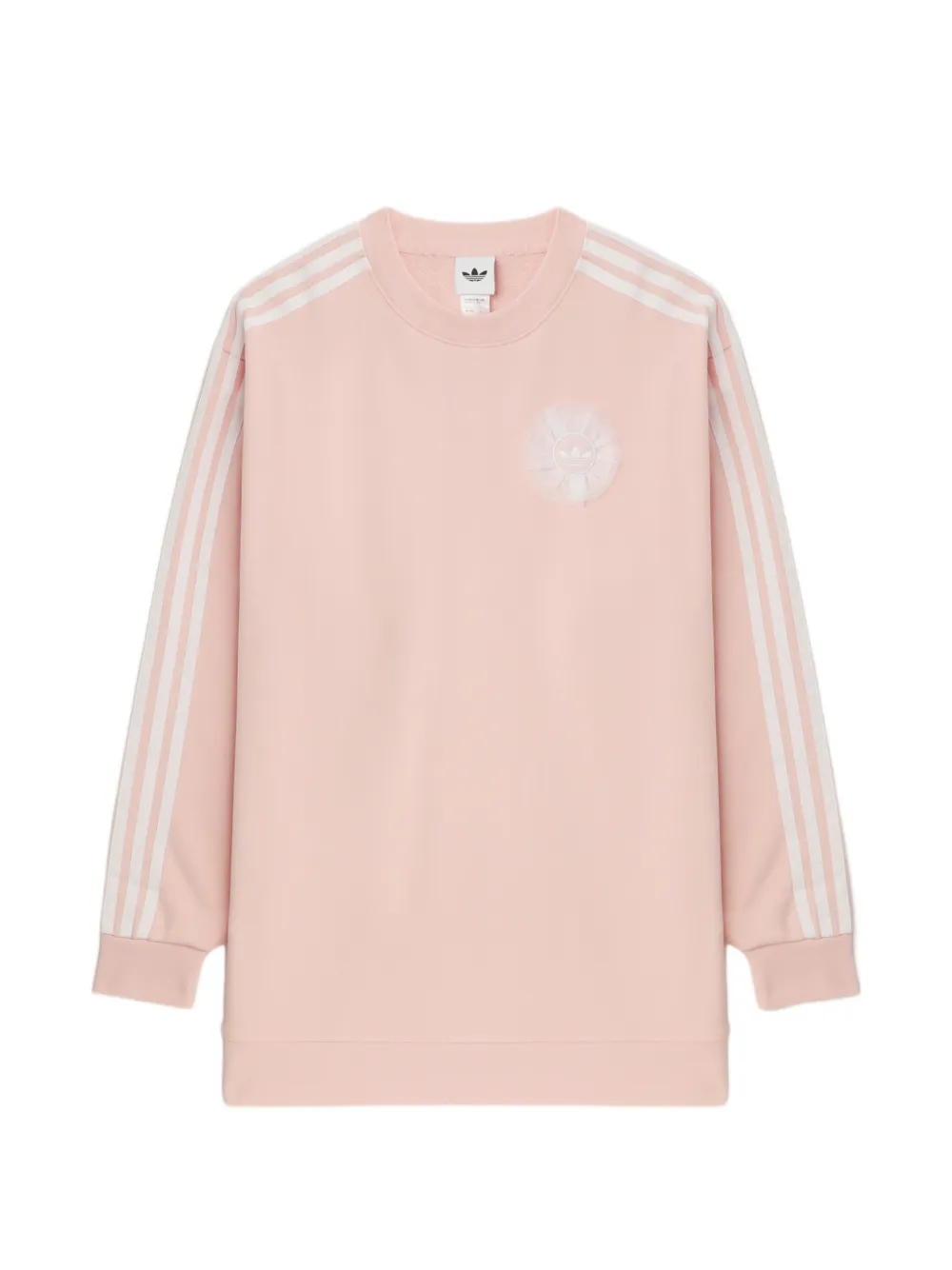 Свитшот с нашивками и тремя полосками Adidas, розовый