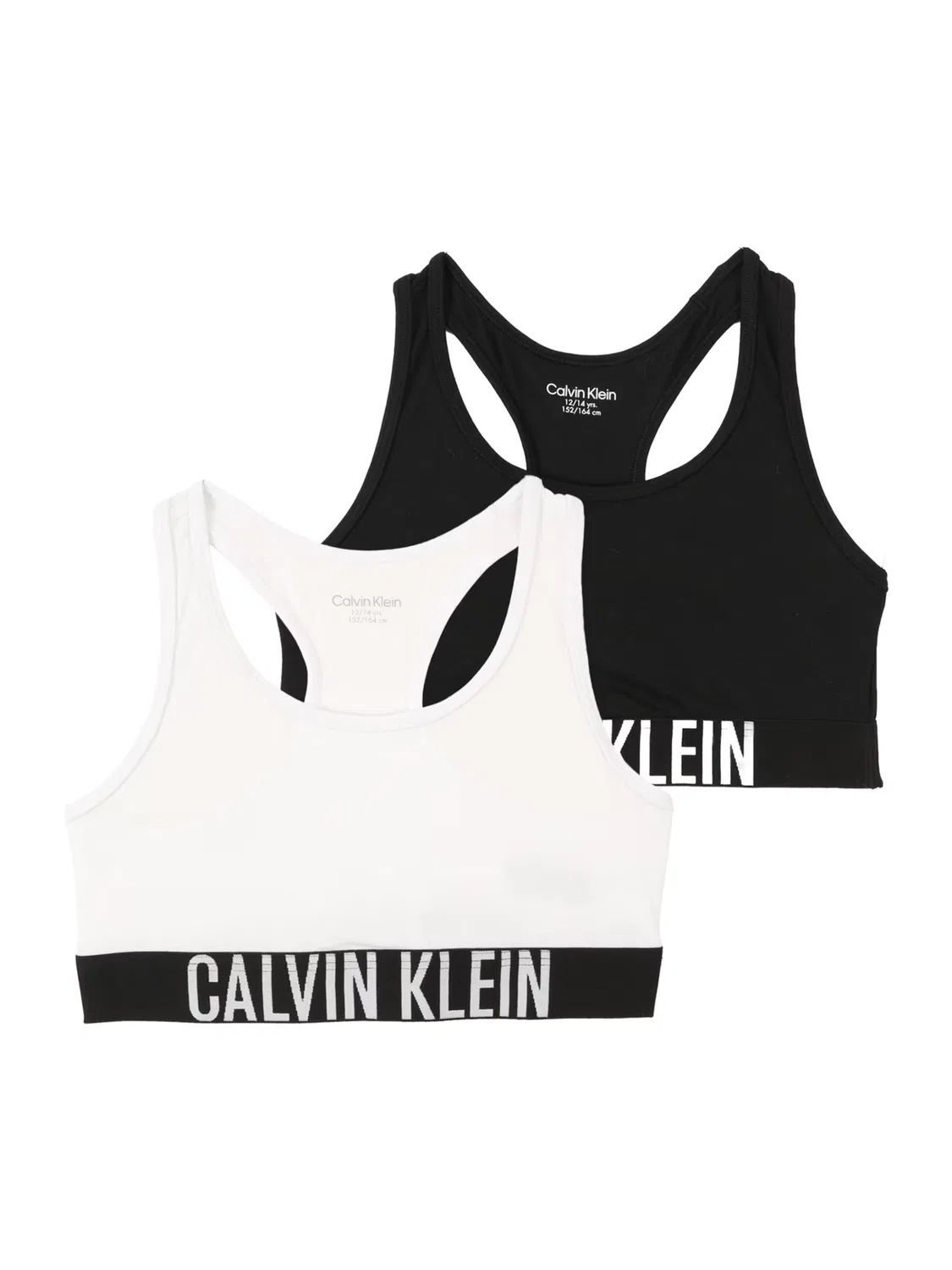 Бюстгальтер-топ Calvin Klein Underwear с логотипом и спинкой-борцовкой, черный и белый