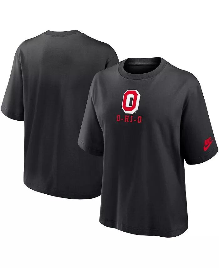 

Женская черная футболка Ohio State Buckeyes Boxy Legacy Established Nike