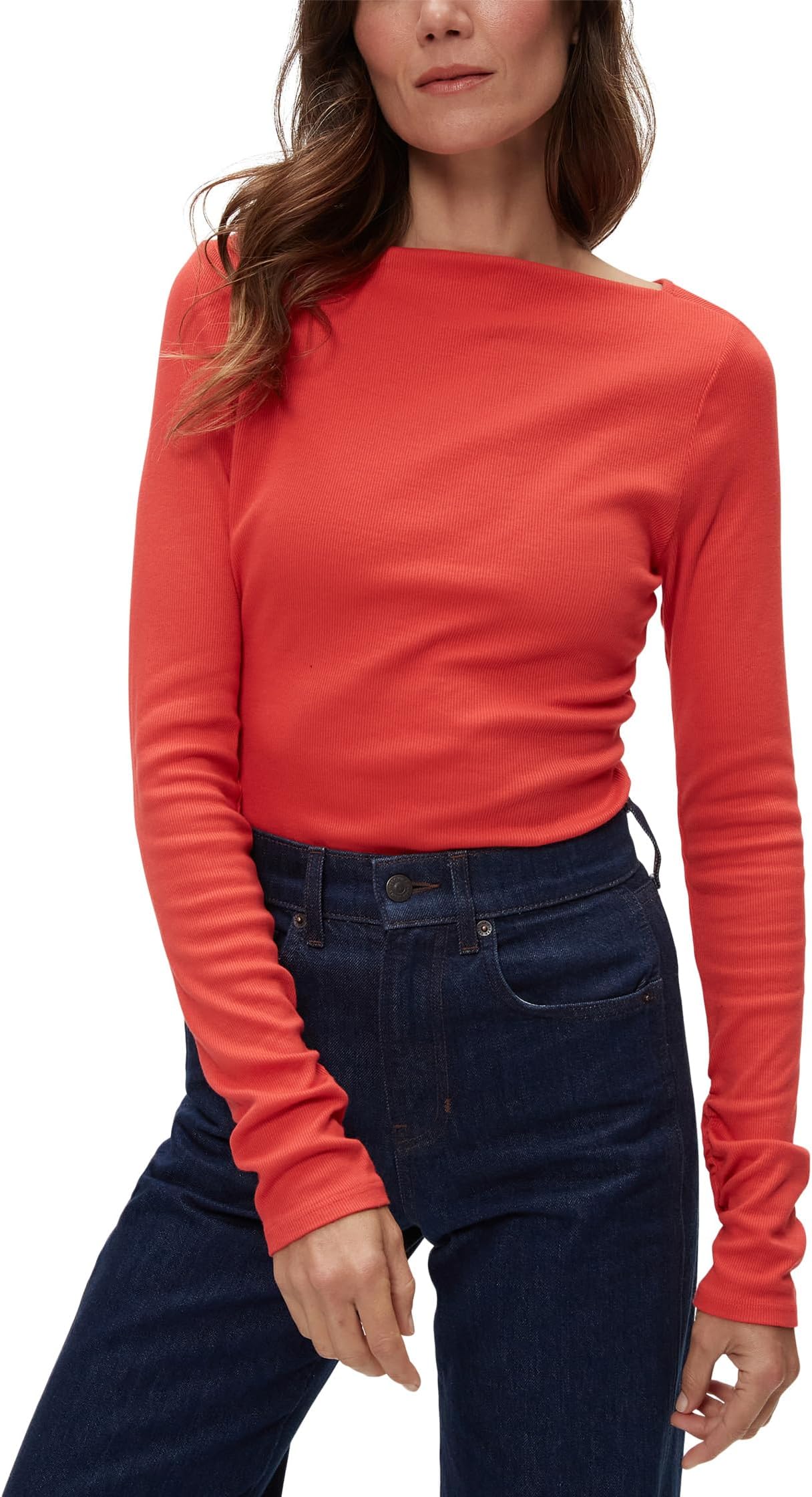 

Футболка Michael Stars Clarke Knife Neck Ruched Tee, цвет Cherry