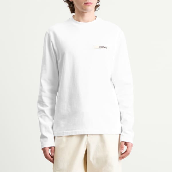 Футболка с длинным рукавом и логотипом Grosgrain Jacquemus, белый — фото 2