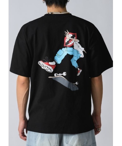 

RE730 Футболка, оверсайз, принт, Nami-kun, черный