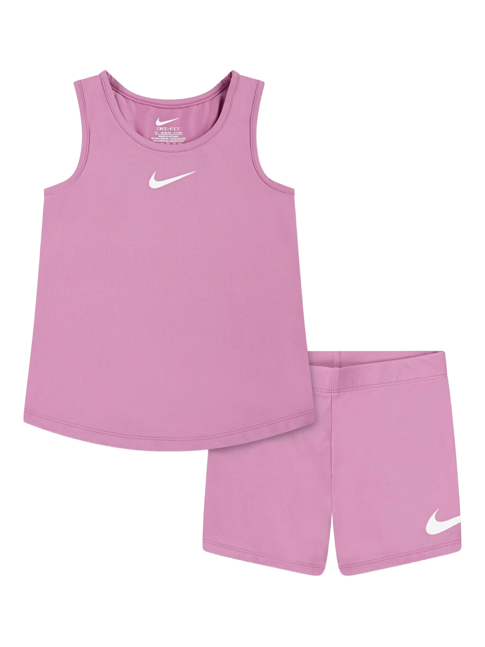 

Комплект из футболки и шортов с логотипом Nike Kids, розовый