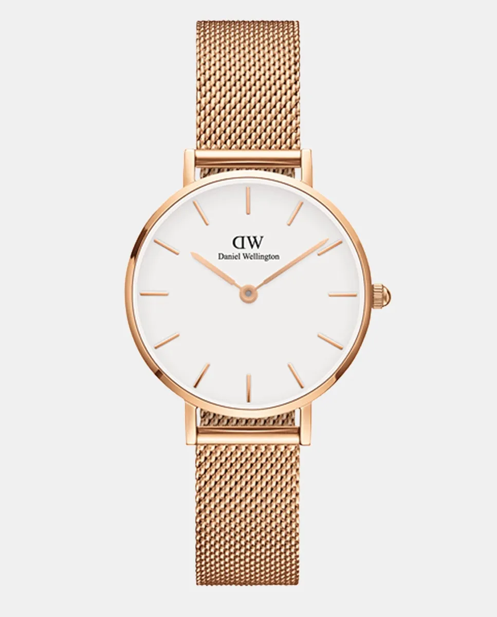 

Женские часы Petite Mesh DW00100219 из розово-золотой стальной сетки Daniel Wellington, розовый