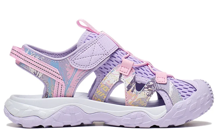 YOUNG Детские сандалии Li-Ning YOUNG Trekking 1.5m Sports Life Collection Color Block, фиолетовые — фото 4
