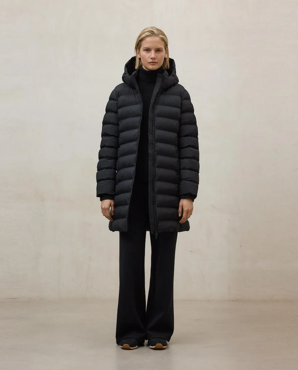 

Женское пальто с капюшоном и боковыми карманами Ecoalf, черный