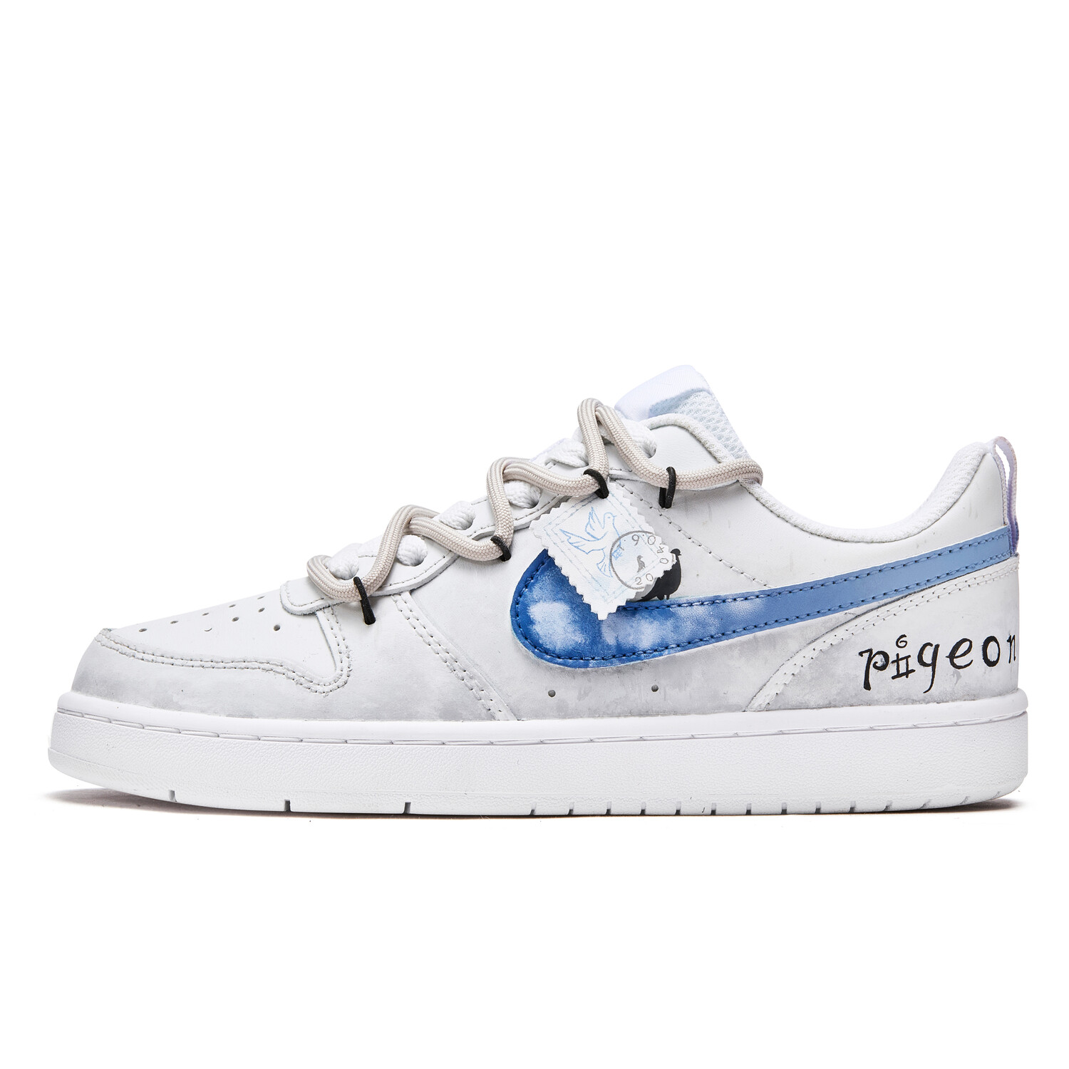 

Кроссовки Nike Court Borough Skateboarding Shoes Women's Low-top Gray/Blue, серый/синий