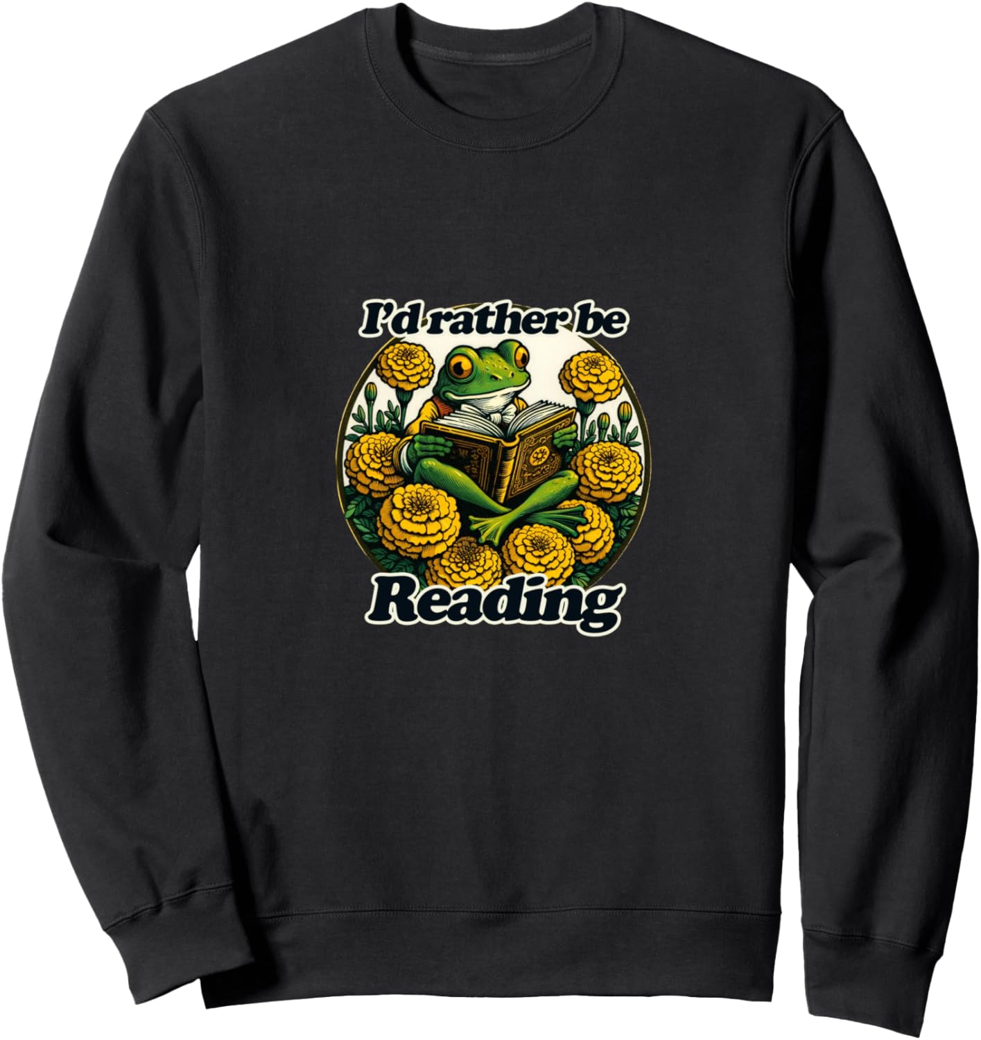 

Милая толстовка с изображением лягушки, читающей книги Read More Cute Teezie, черный