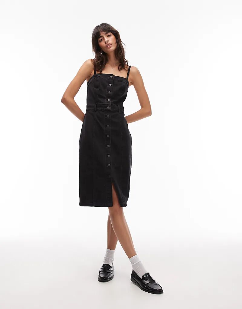 

Джинсовое платье-бюстье миди Levi's черного цвета