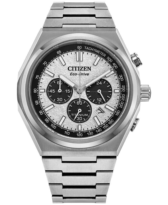 

Eco-Drive Мужские часы с хронографом Zenshin Super Titanium с браслетом 43 мм Citizen