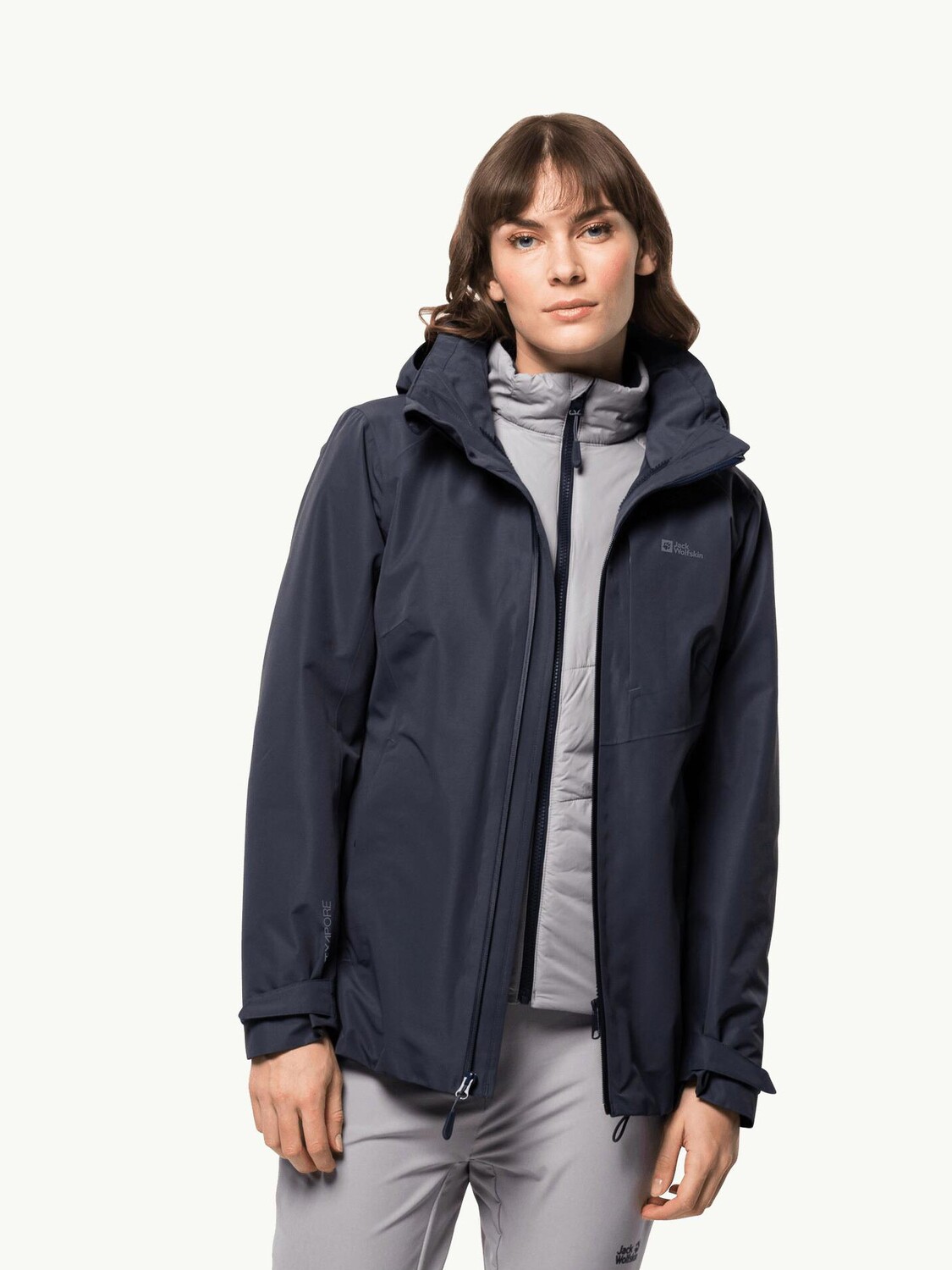

Куртка Jack Wolfskin BERGLAND 3IN1 JKT W, серый