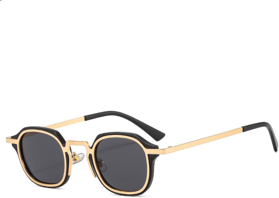 

Металлические солнцезащитные очки в стиле панк для женщин, модные винтажные солнцезащитные очки для мужчин, квадратные солнцезащитные очки с защитой от УФ-излучения, защитные очки-маски generic, Gold Black