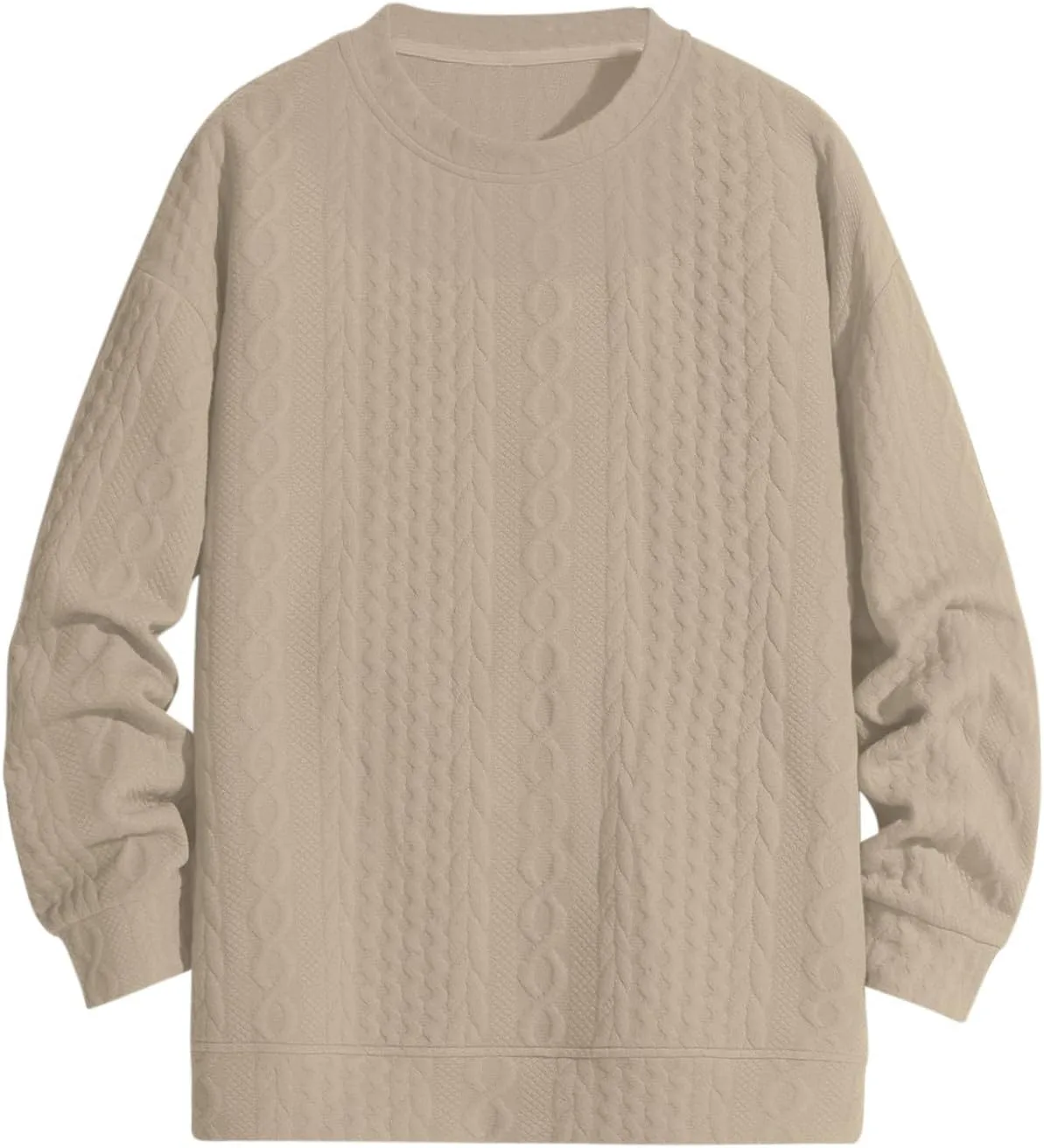 

Мужской свитер с круглым вырезом, свободный крой, легкий, классический, кабельная вязка QUNPIU