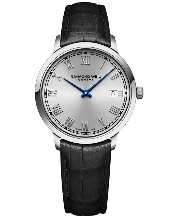 

Женские швейцарские часы Toccata с черным кожаным ремешком, 39 мм Raymond Weil