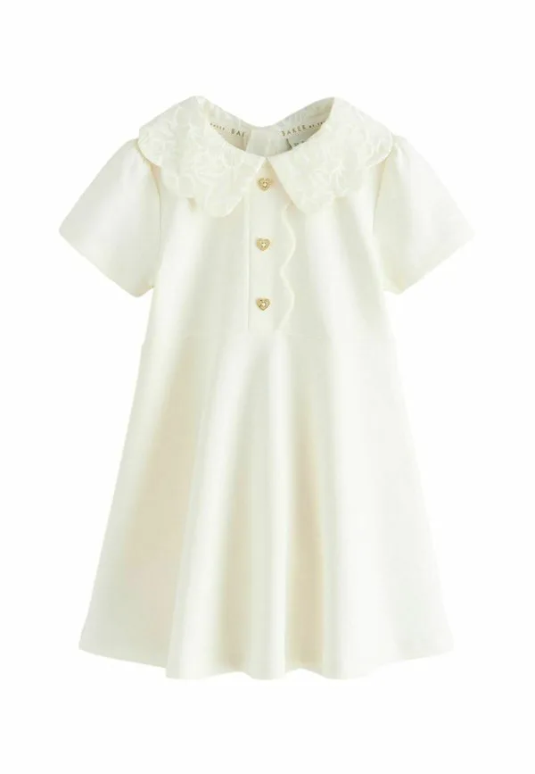 Платье-Рубашка из ткани понте с воротником стандартного кроя Baker By Ted Baker, Cream
