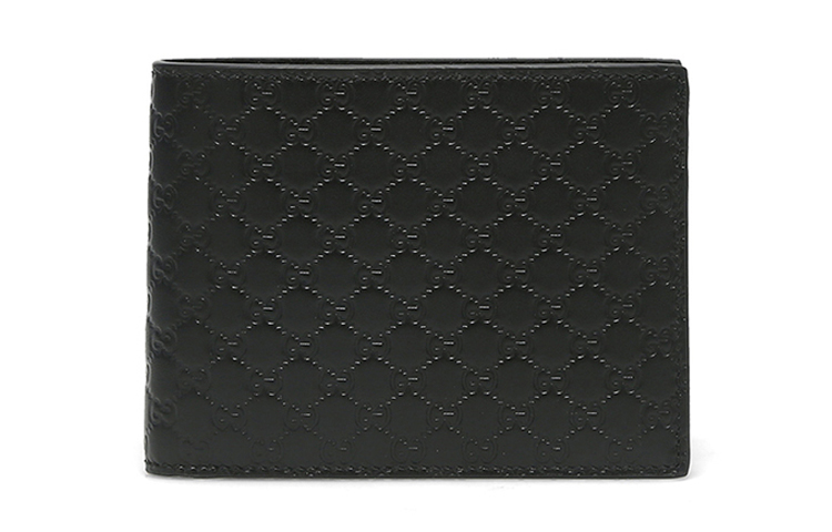 

GUCCI Кожаный кошелек Cow Leather Cropped Double Fold мужской black