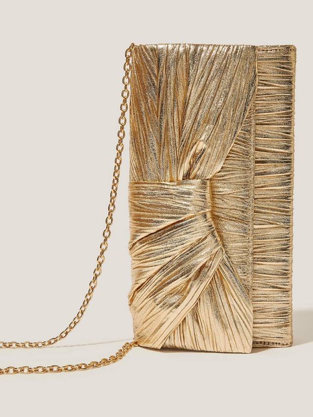 

Клатч Mia с плиссировкой и металлическим эффектом Monsoon, Champagne